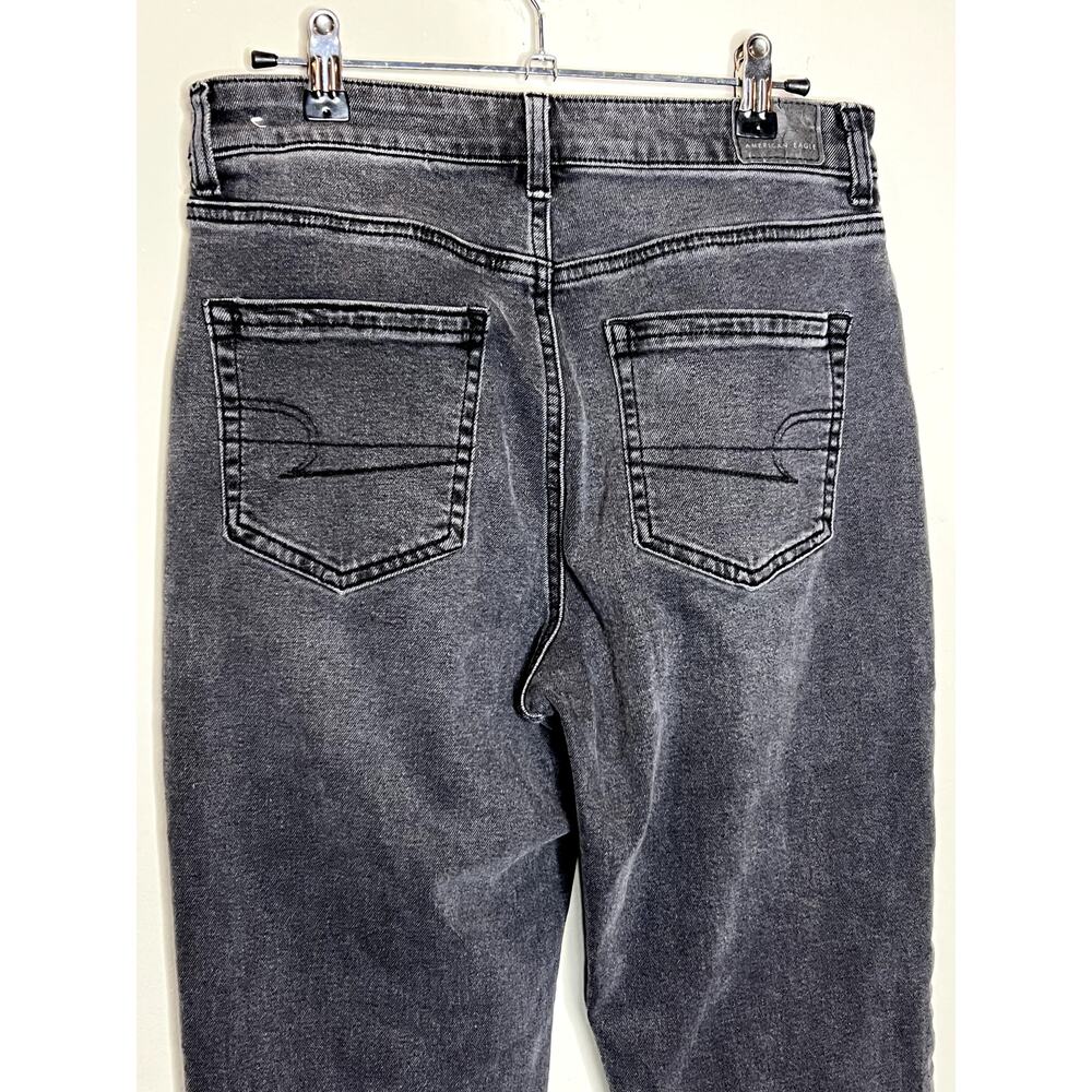 American Eagle Womens Mom Jeans Washed Black High Rise Tapered Size 6 X-Long - Picture 3 of 7